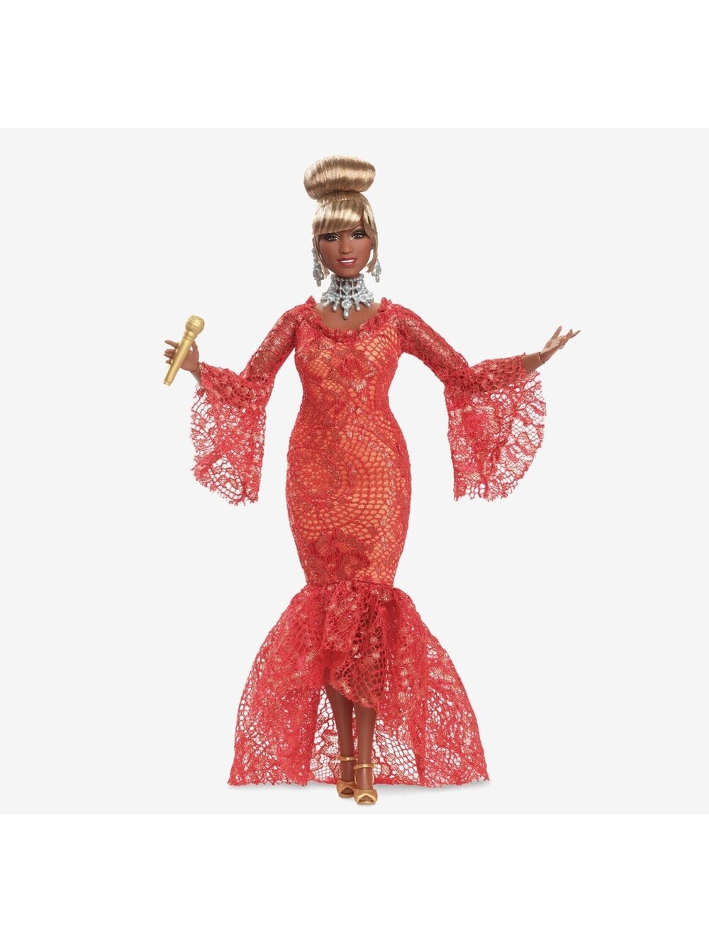 Collector Barbie Doll, Celia Cruz In Red Dress. In Hand